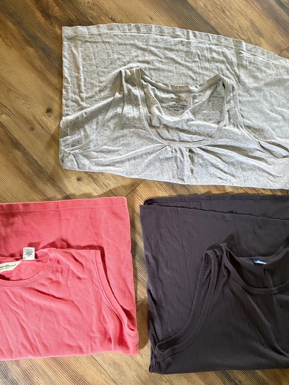 Women's Tank Tops Trio - Light Gray, Coral, Charcoal